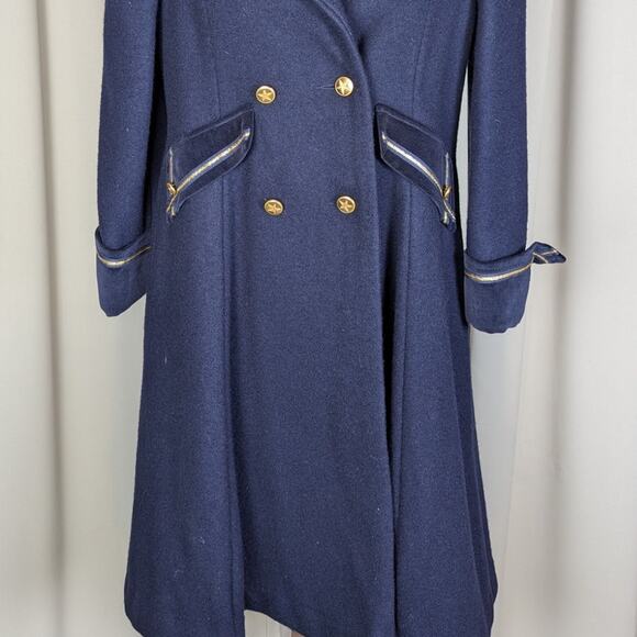 Vintage Wool Double-Breasted Nautical Theme Kids Peacoat with Hat Navy Blue L - Picture 12 of 16